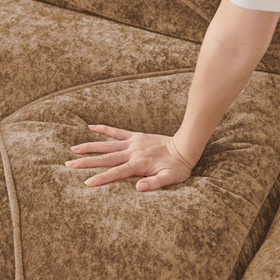 Repose-pieds en velours - Chameau