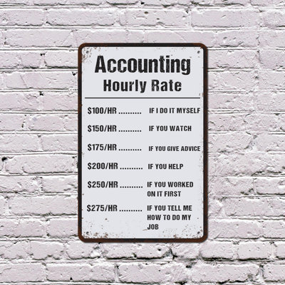 Enseigne en plastique à taux horaire 13 po x 20 po