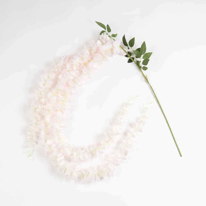155cm Wisteria Drop Garland Pack 2, White/Pink