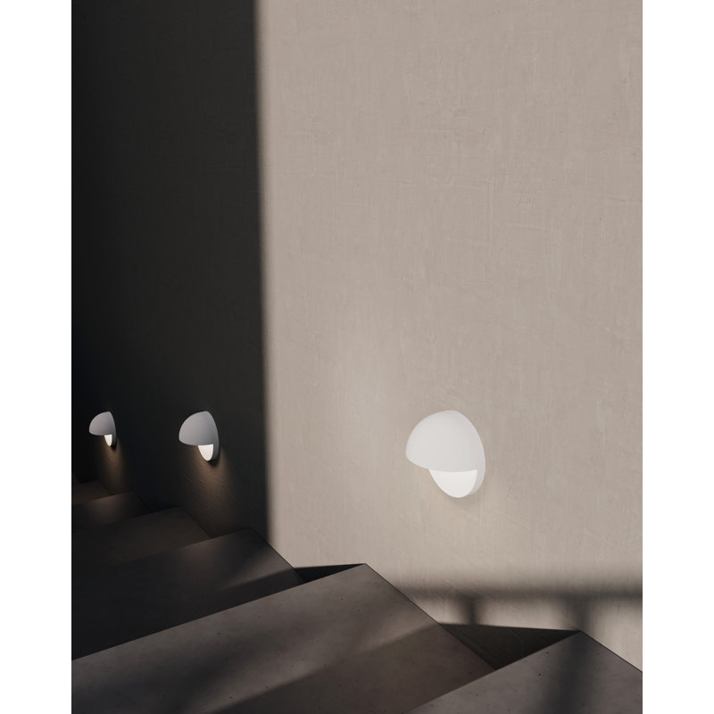 Inside-Out LED Flush Mounted Sconce, 5" H x 5" W x 3" D, Textured White