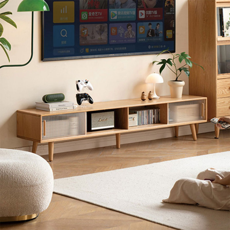 Meuble télé Modern Burlywood, 14.96”H x 59.06”L x 12.6”W