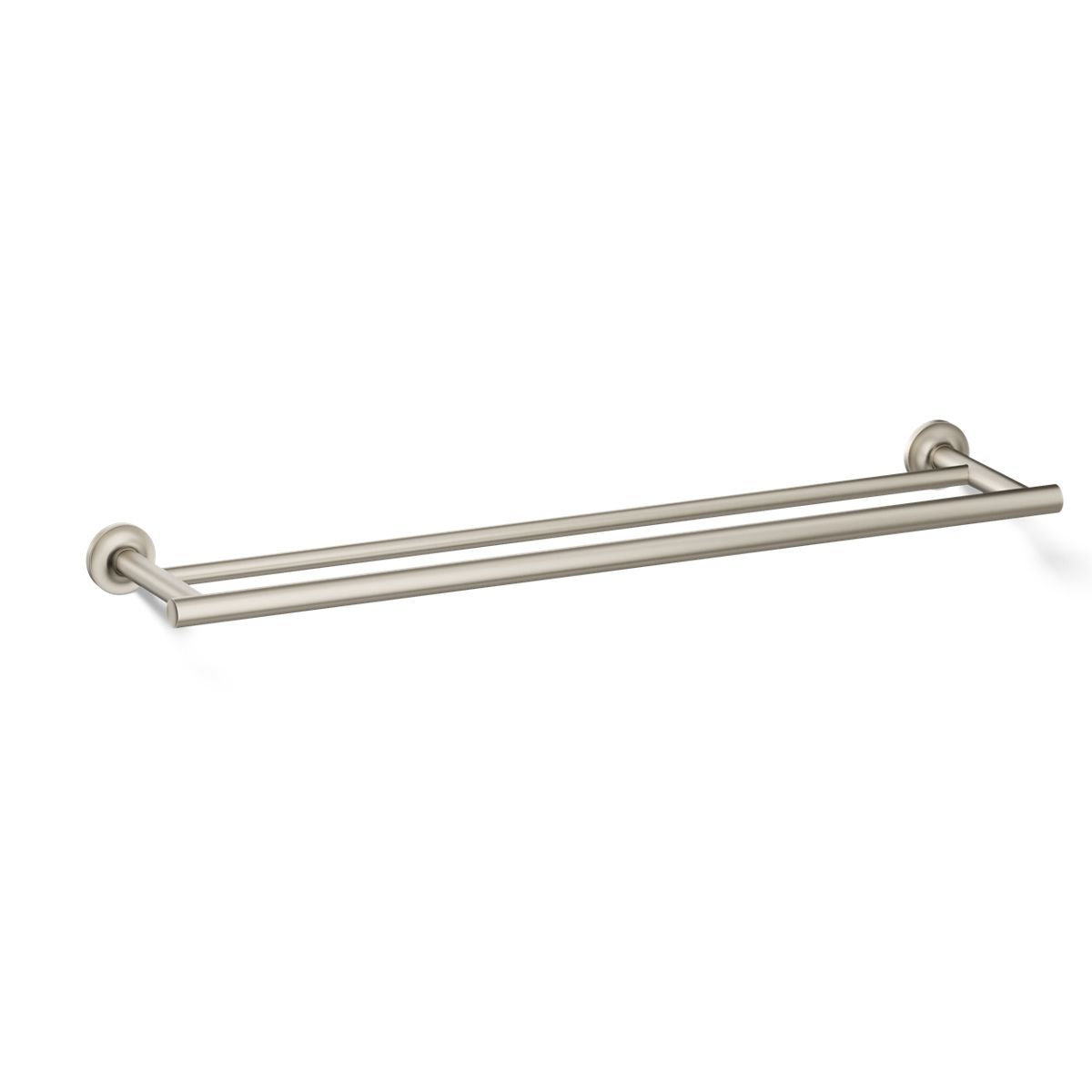 Purist Double 24" Wall Mounted Towel Bar, Vibrant Brushed Nickel