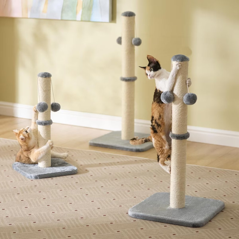 Grattoir pour chat en sisal Lesure, Gris, H 22,5 po x l 12 po x P 12 po 