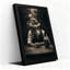 Toile noire encadrée en bois noir pour salon, chambre à coucher, bureau ou vestibule - décoration murale décorative avec chapeau fumée-128996456-128996457