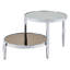 Table basse Abbe, finition verre et chrome