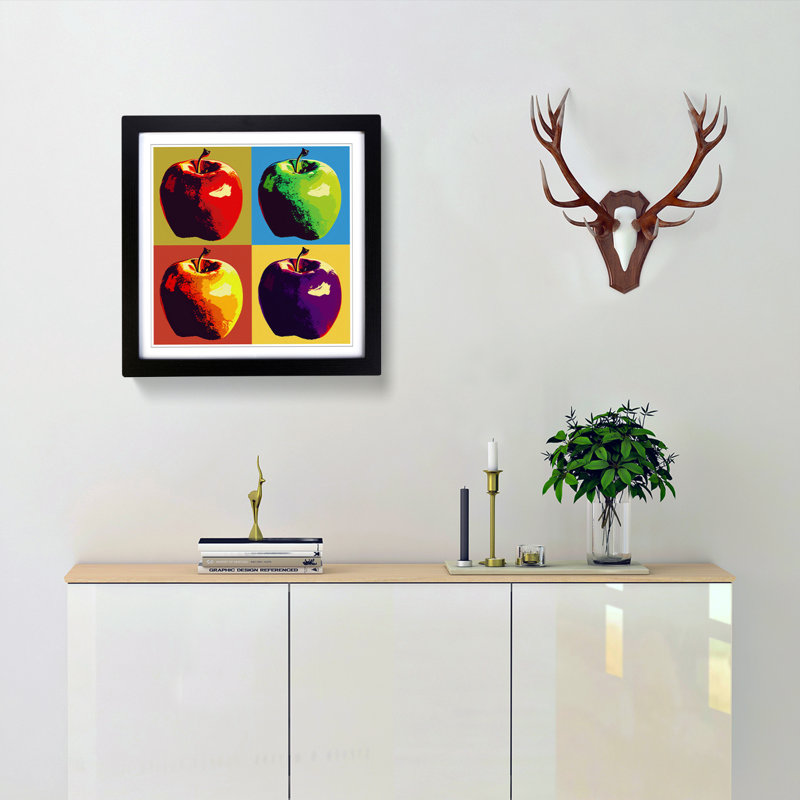 Apple Pop Art No.1 - Framed Print, Black