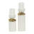 Decorative White Candle Holder with Abstract Spotted Pattern and Gold Leaf Accents Set