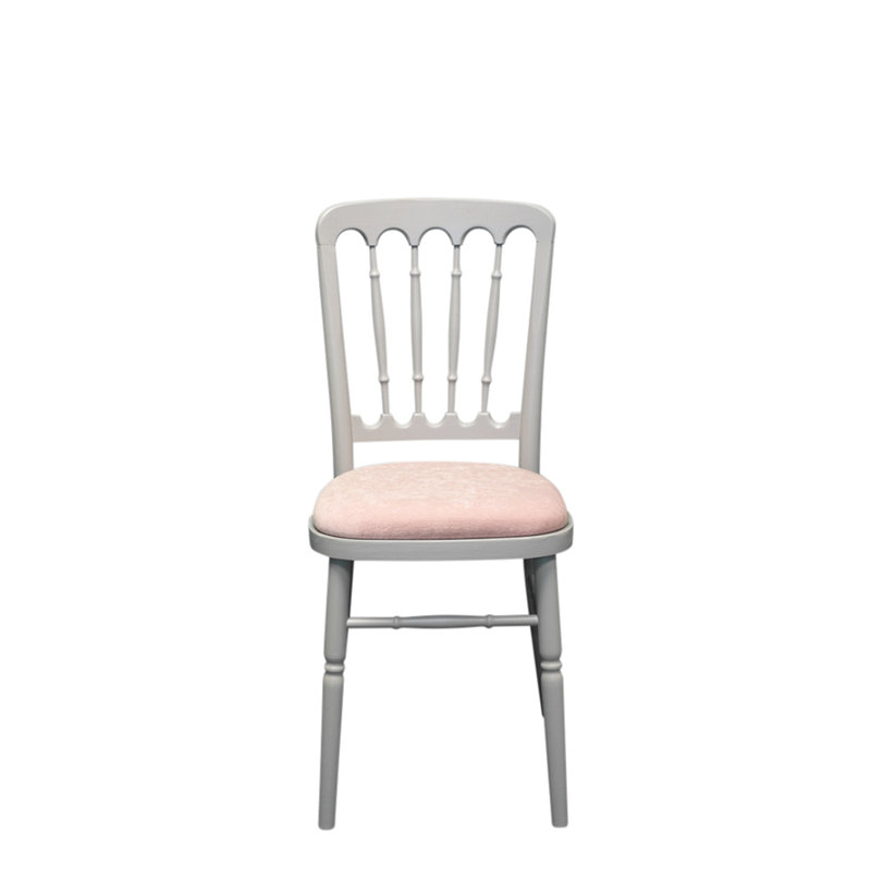 Avalos 43cm H Polyester Blend Upholstered Slat Back Side Chair, Grey, Blush