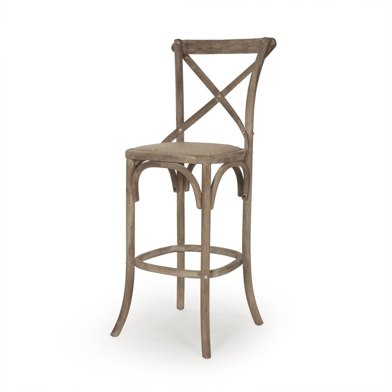 Parisienne Cafe Stool, Limed Gray Oak, Bar Stool (30.25" Seat Height)