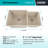 32" x 19" Platinum Quartz Kitchen Sink, 60/40 Double Bowl Sink, Drop-in Sink, Undermount Sink, Granite Kitchen Sink-101427308