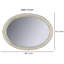 Miroir ovale en bois avec détails moulés, blanc antique