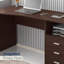 Bureau d'ordinateur classique avec plusieurs tiroirs-772857231-716257725