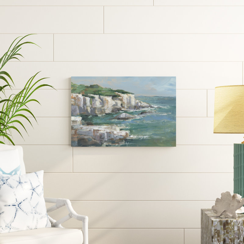 «White Sea Cliff I» par Ethan Harper - reproduction sur toile tendue, H 20 po x l 30 po