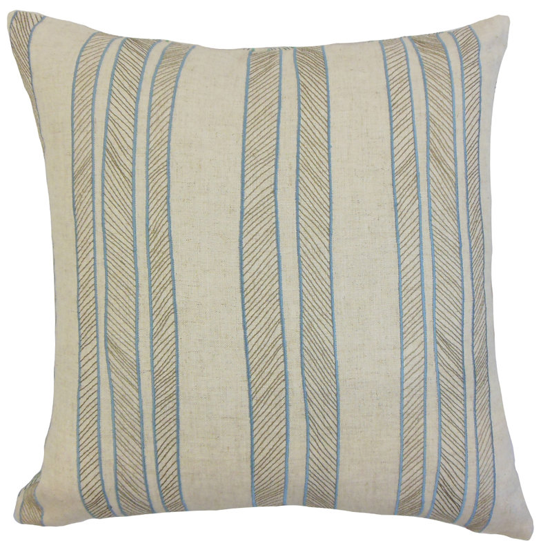 Coussin Drum Stripes, Indigo, H 18 po x l 18 po