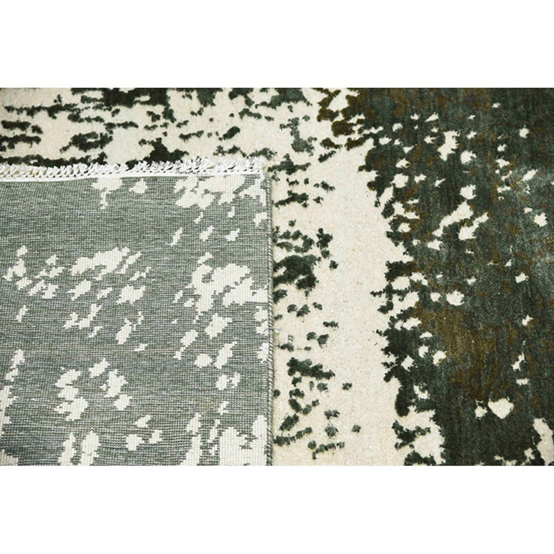 Handmade Silk and Wool Abstract Area Rug