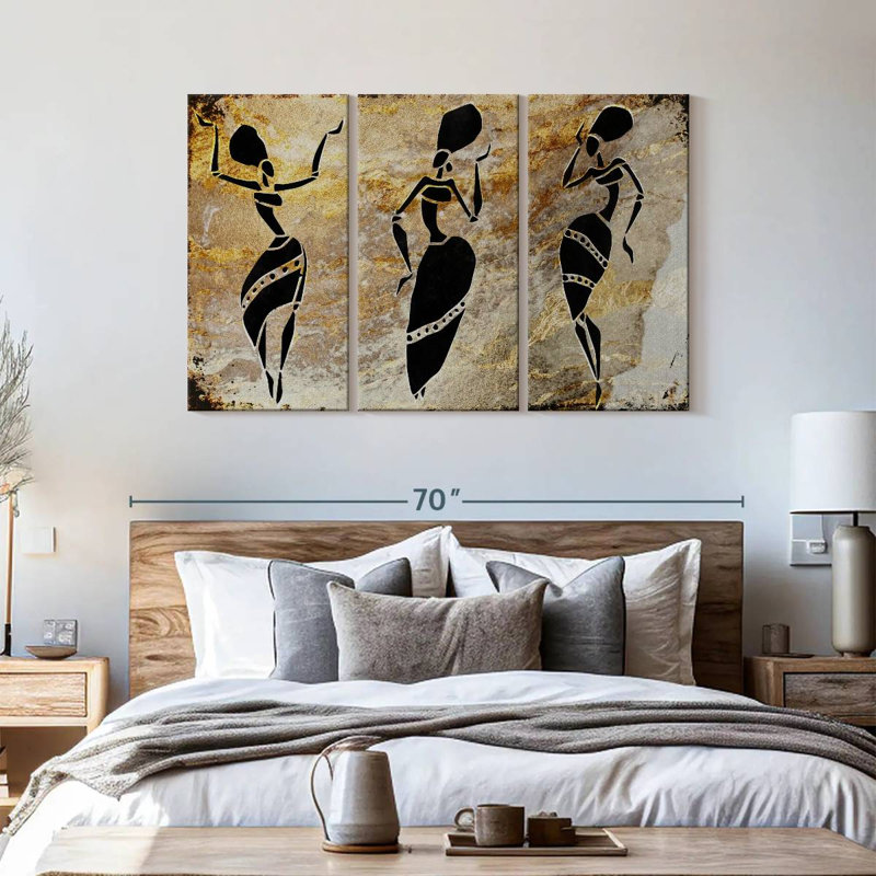 «Dancing African Women», reproduction sur toile, H 36 po x l 57 po x 1,25 po