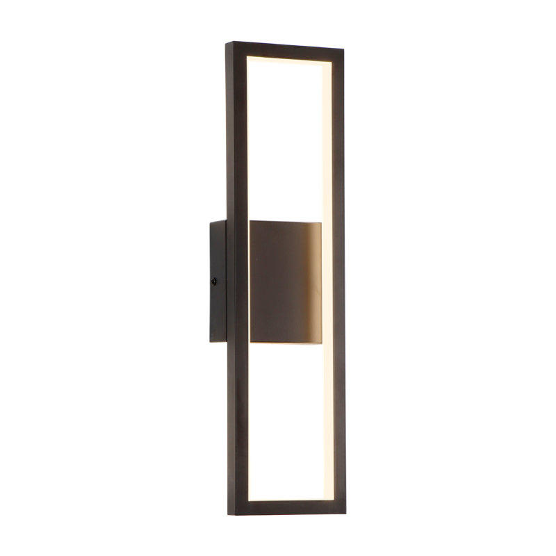  Kaniesha 1-Light 18" Black Modern LED Wall Sconces Triac Dimming, H 18"x W 4.6"X D 2.4", Matte Black, 12W