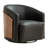 Delwood Faux Leather Modern & Comfort Swivel Barrel Chair-1199035857