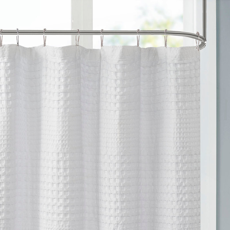 Rideau de douche texturé Super Waffle pour un décor de salle de bain élégant et facile d'entretien