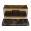 Boîte décorative contemporaine en pierre avec couvercle de bureau - Élégante boîte de rangement pour souvenirs, idéale pour une console d'entrée - 30 cm, noir et or