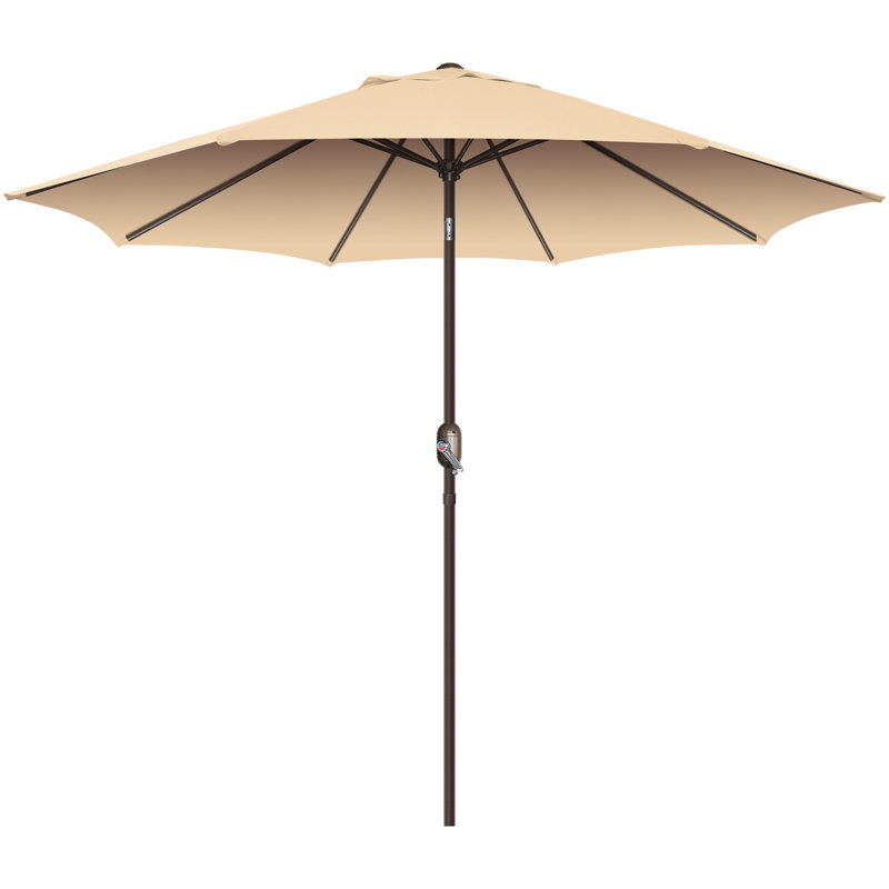 Parasol de marché 108 po avec fonction de levage à manivelle et inclinaison Selest, Tanné