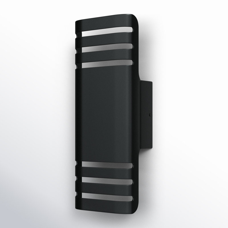 Mirha Aluminum LED Wall Light, Black, 13.25" H x 5" W x 3.25" D, 8