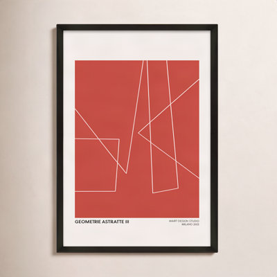 Geometric Abstraction In Red by Romina Gadler
