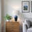 Edeline Standard Metal Table Lamp in Blue Ceramic and Ivory Shade, 28.83'' H X 16.87'' W X 16.87'' D