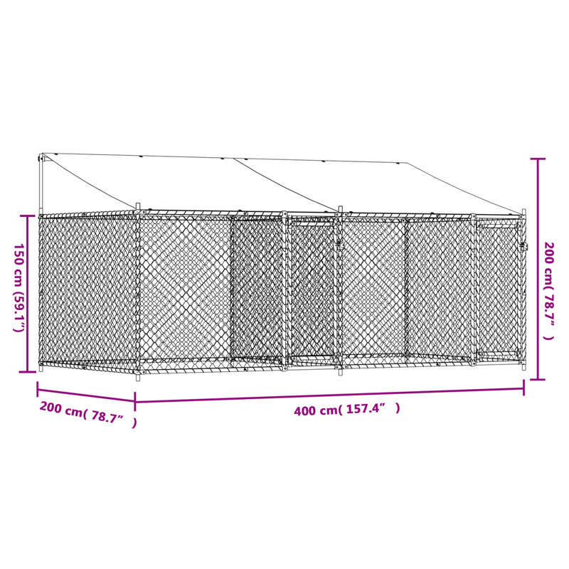 Alberta 200cm H Metal Yard Kennel