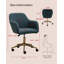 Chaise de bureau pivotante en tissu avec base en métal et roues Modern Teddy-1906832289