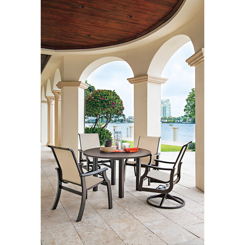 St. Catherine Sling Marine Grade Polymer Swivel Rocker, Beachwood, Elevation Stone