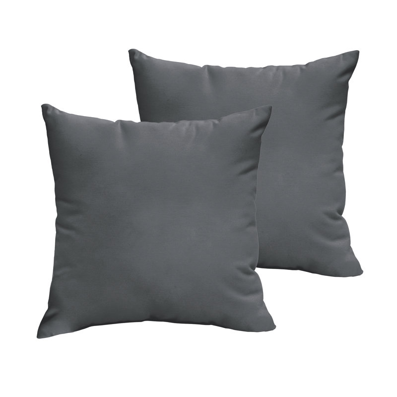 Borgey Outdoor Reversible Throw Pillow, Fresco Charcoal, 20" H x 20" W x 6" D