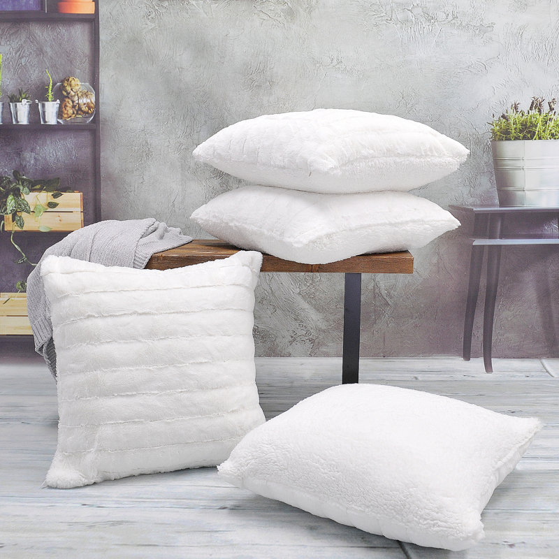 Housse de coussin Super Mink, Blanc brillant
