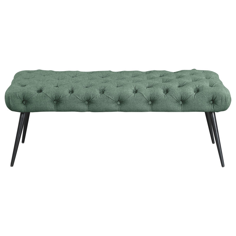 Galiano Teal Upholstered Tufted Bench, Teal