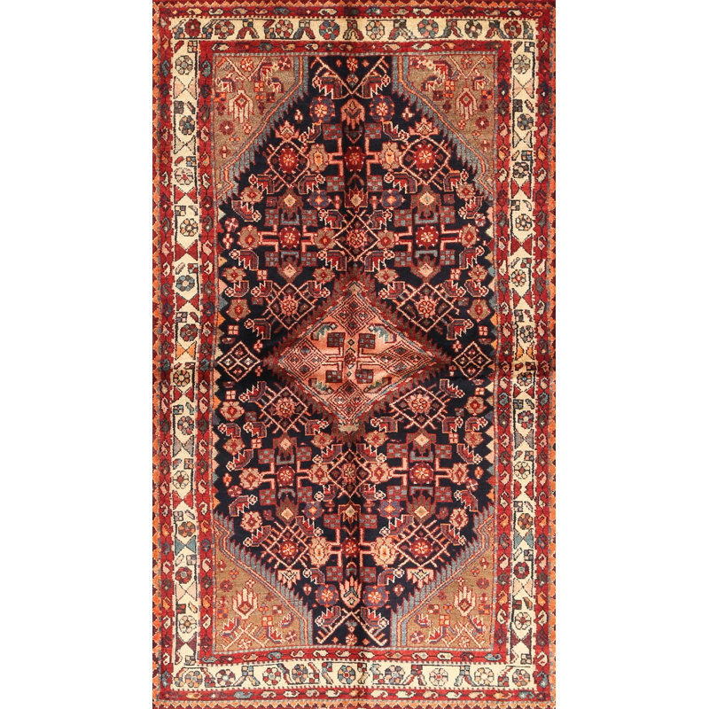Tapis à motif oriental rouge / brun, Rectangle 5 pi x 8 pi