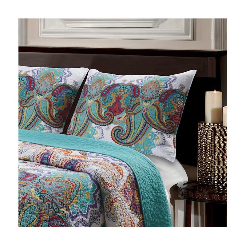 Greenland Home Fasions Nirvana Teal King Sham, 20x36, Teal