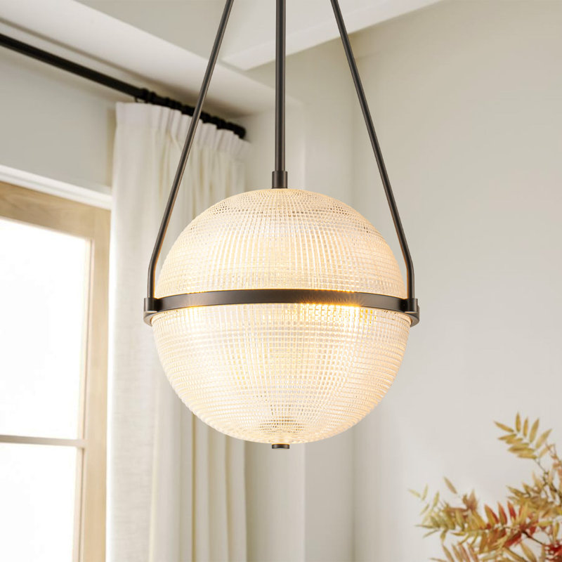 Luminaire suspendu en verre pour îlot de cuisine à 3 lumières à intensité variable Neven, Noir