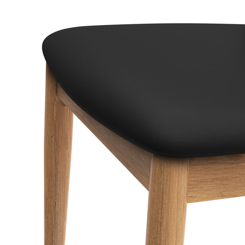 Chaise rembourrée Loar, Pacanier, Noir