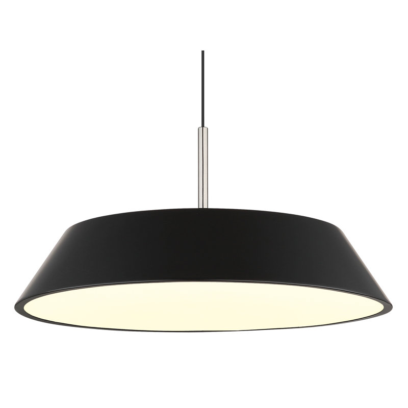 1 - Light LED Geometric Pendant, Matte Black