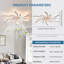 Ventilateur de plafond 30,7 po avec lumières, télécommande 3 températures de couleur, ventilateur à 6 vitesses-1429176446-1429176323