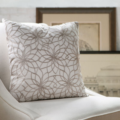 Embroidered Cotton Throw Pillow