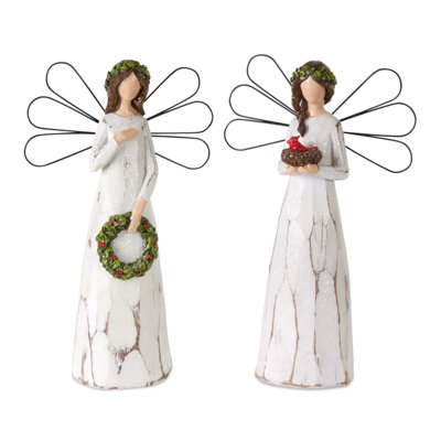 Ensemble d’anges en résine 2 pièces