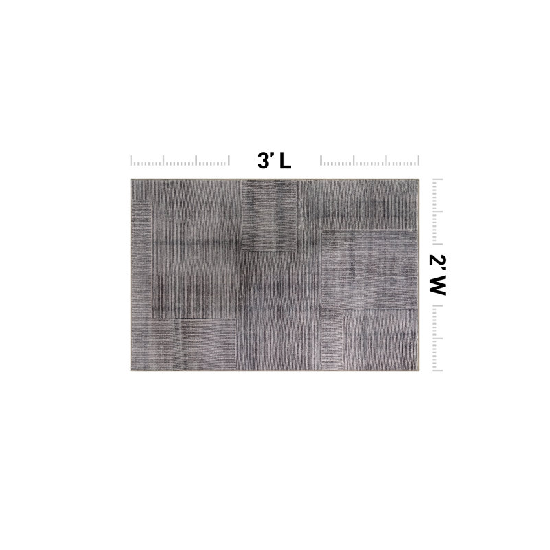Tapis gris antidérapant Lin Lin, Gris, 2 pi x 3 pi