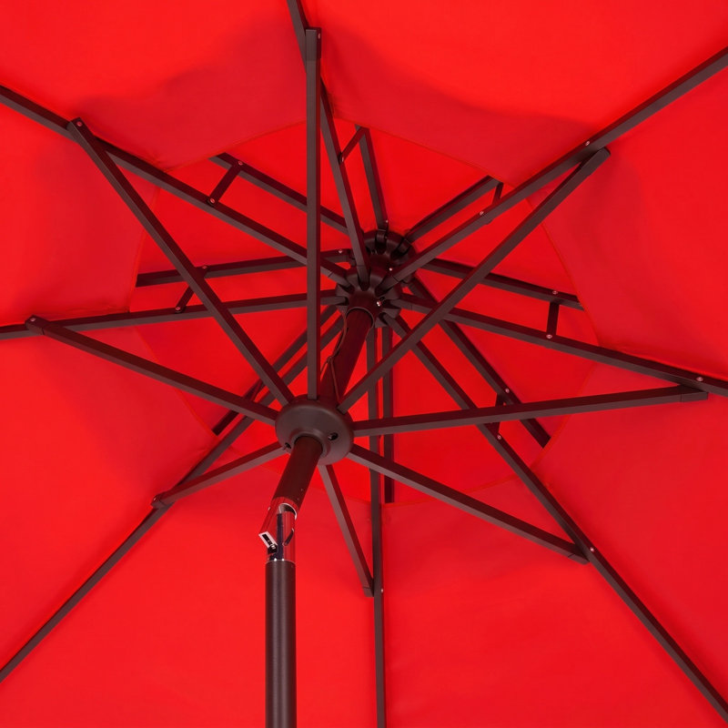 Parasol de marché 9 pi Teo, Rouge / Blanc
