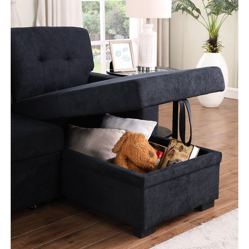 Canapé modulaire réversible avec rangement en mousse foncé et sièges en mousse