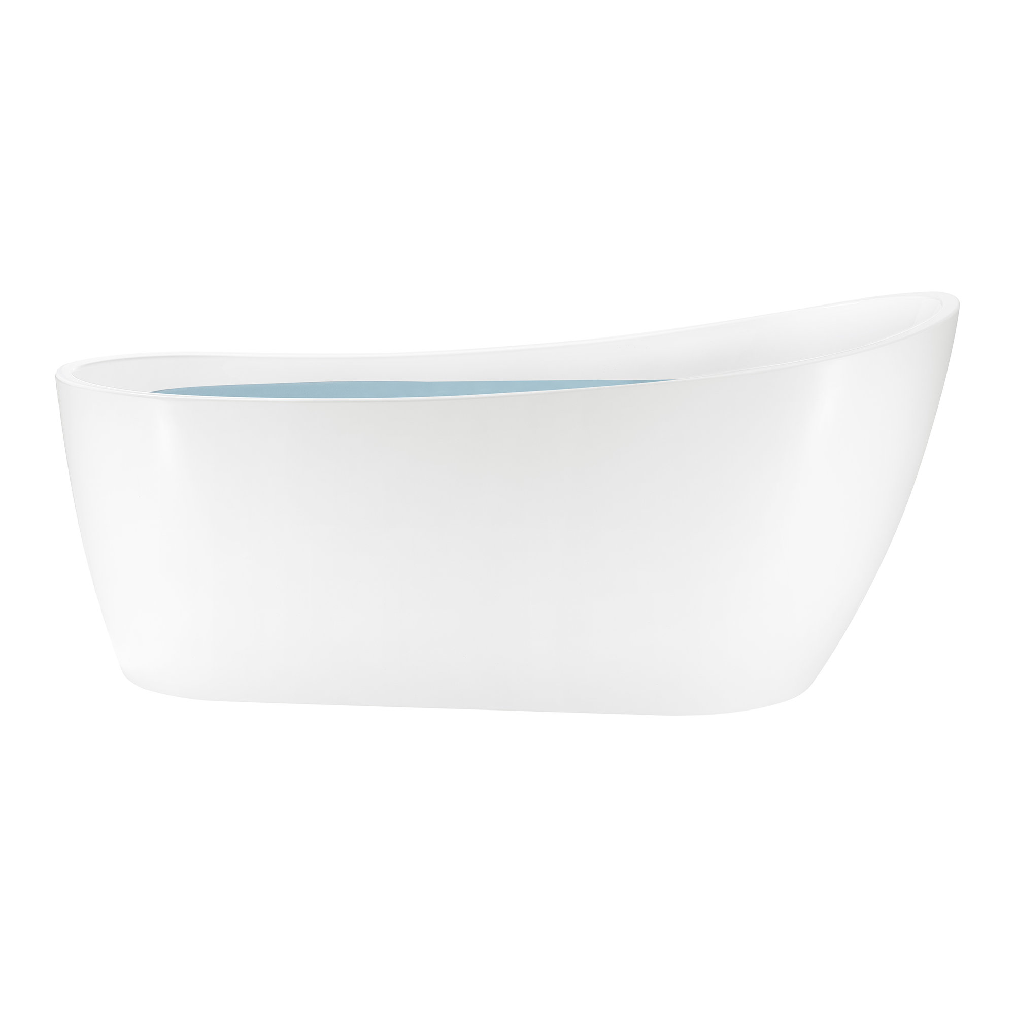 54" x 28" Freestanding Soaking Fiberglass Bathtub, Glossy White