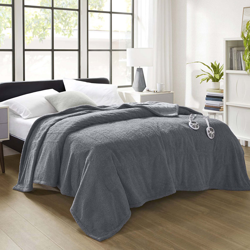 1 couverture complète PCS, Gris, Lit simple