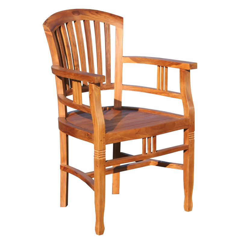 Clarisse 6 - Person Teak Wood Patio Dining Set with Round Table , Sunbrella® Cushions Included