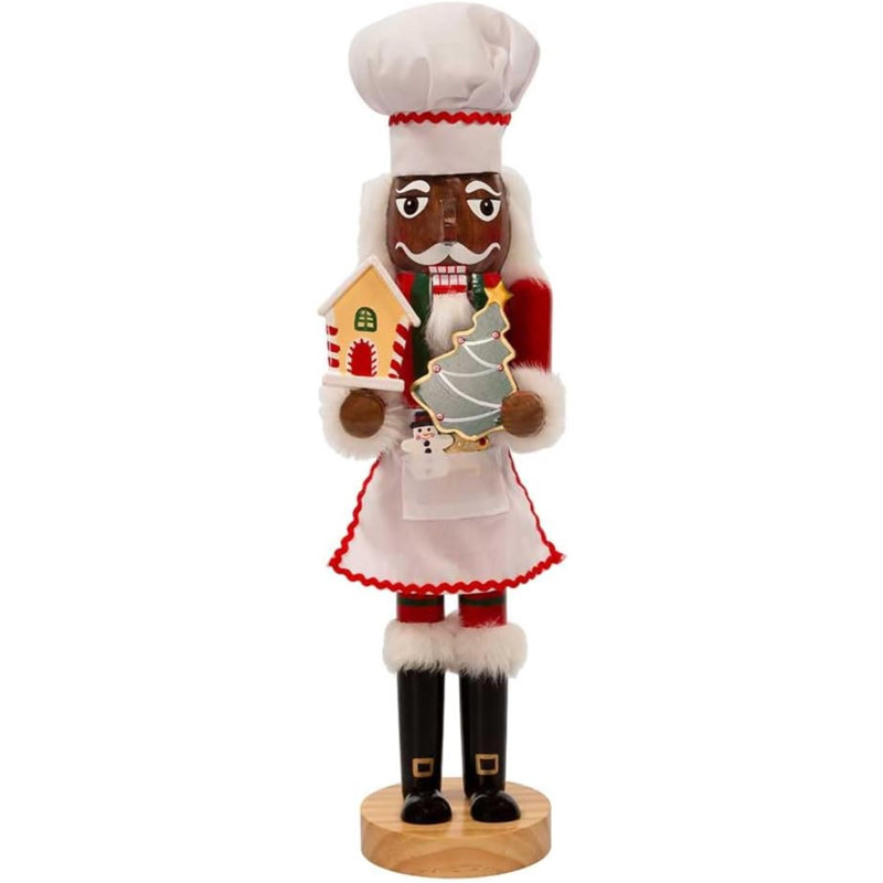 Kurt Adler Wooden Nutcrackers, African American Chef, 15in
