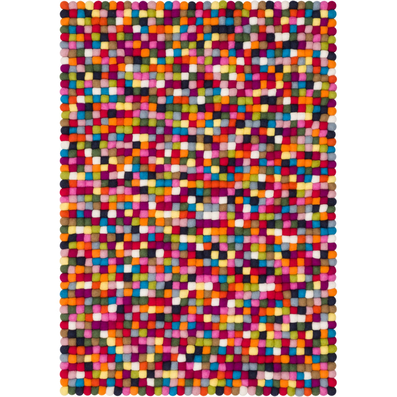 Geometric Wool Hand Woven Area Rug, Rectangle 70 x 100cm